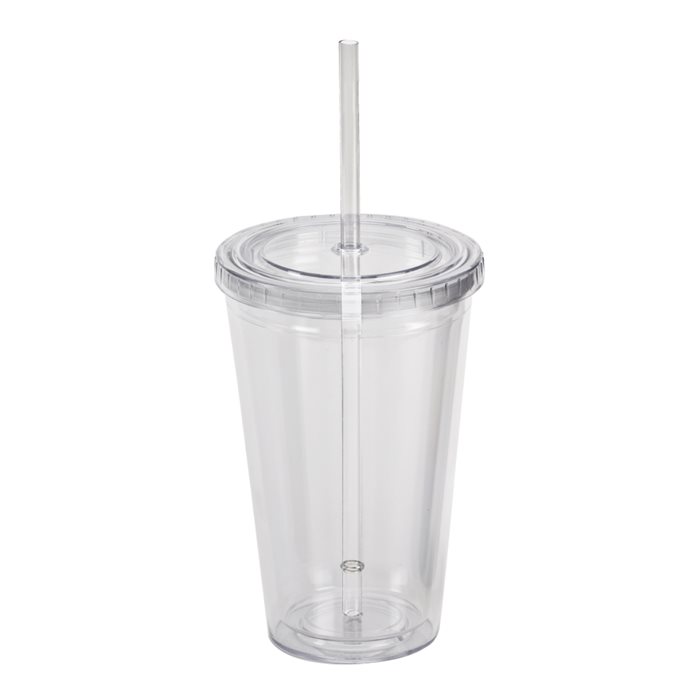 כוס שתייה קרה עם קש