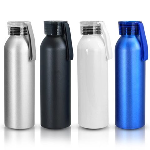 בקבוק אלומיניום מעוצב עם רצועת אחיזה מסיליקון