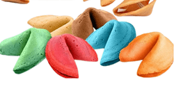 עוגיות מזל ממותגת בצבעים וטעמים שונים