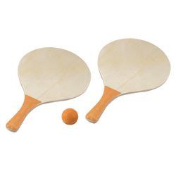 סט מטקות ים מעץ עם כדור