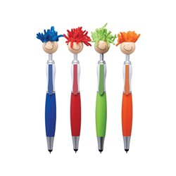 עט פלסטיק קומי עם שיער לניקוי מסכי מגע + כרית טאץ