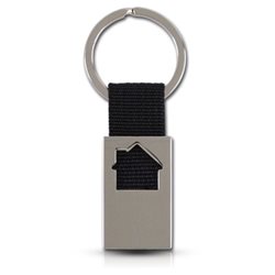 מחזיק מפתחות בית רצועה שחורה