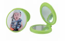 מראה דו צדדית צבע ורוד/תכלת/ירוק כולל הדפסה צבעונית